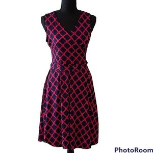 41 Hawthorn Kassidy Faux wrap belted dress pink blue sleeveless woman’s small